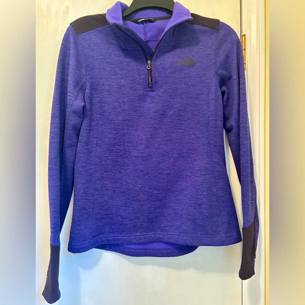 The North Face Women Purple Jacket Shastina 1/4 Zip Stretch Slim Fit size Small